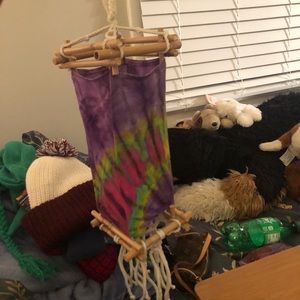 Cute wooden tie dye decoration